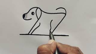 How to Draw Easy Dog From Number 22 | RainbowRascals