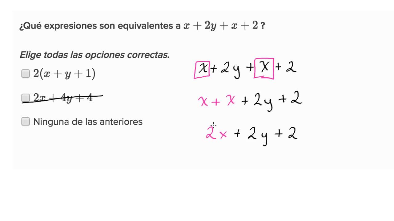 Cómo Encontrar Expresiones Equivalentes Combinando Términos Semejantes ...