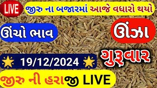 Jeera na bhav | 19-12-2024 | જીરું ના ભાવ:2024 | live cumin trading in  APMC | commodity Trend