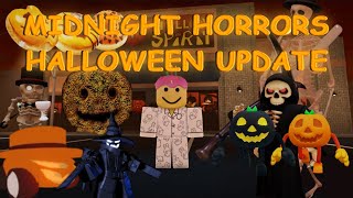 MIDNIGHT HORRORS HALLOWEEN 2024 UPDATE!!! (EVENT, Items, Killers, Maps, Emotes and BADGES)