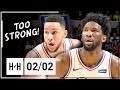 Ben Simmons & Joel Embiid Full Highlights 76ers vs Heat (2018.02.02) - CLUTCH Joel!