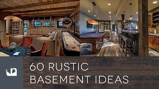 60 Rustic Basement Ideas