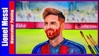Realistic Painting of Lionel Messi, lionel messi painting, messi watercolor portrait