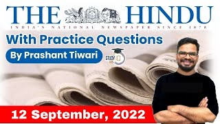 12 September 2022 | The Hindu Newspaper Analysis by Prashant Tiwari | Current Affairs 2022 UPSC IAS