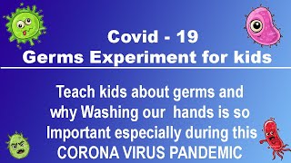 COVID-19 Germs Experiment for Kids ! Hands clean up Activity for kids