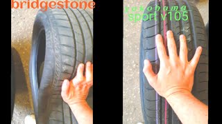 bridgestone turanza t005 vs yokohama advan sport v105