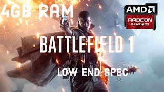Battlefield 1 Government laptop gameplay  | amd r4 graphics | 4Gb Ram | 512Mb Vram | lenovo e41-15