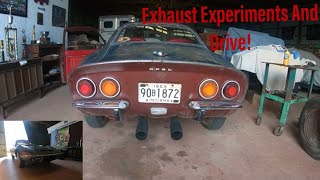 Experimenting With different Exhausts On The 1969 Opel GT. Plus Cold Start And Drive!