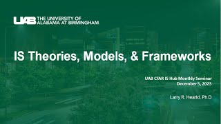 Implementation Science Theories, Frameworks, and Models Seminar