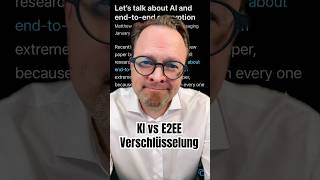 Ist KI ein Risiko für Ende zu Ende Verschlüsselung? E2EE » eicker.TV