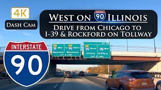 Driving Chicago to Rockford on the I-90 Illinois Tollway in 4K Ultra HD