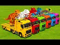 TRANSPORTING LEGO DINOSAURS WITH MERCEDES TRUCKS! Farming Simulator 22