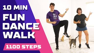 10 MIN FUN DANCE WALK • Workout with MOM • 1100 Steps • Keoni Tamayo • Walking Workout #177