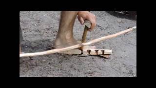 Bow drill fire (Balsam fir on Balsam fir)