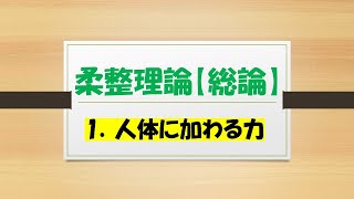 柔道整復理論総論【1．人体に加わる力】