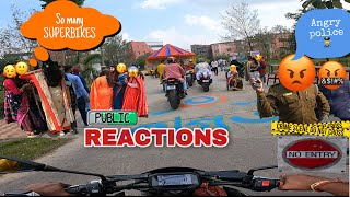 PUBLIC CRAZY REACTION ON LOUDEST SUPERBIKES | SARASWATI PUJA CITY TOUR| POLICE GOT ANGRY