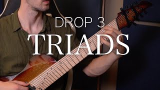 My Favourite Triad Shapes for 8-String Guitar | Drop 3 Triad Voicings