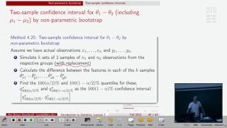 Lec 7H Two-sample Confidence intervals by non-parametric bootstrapping. Comparing means or any other