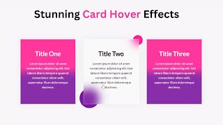 Stunning Card Hover Effects using HTML and CSS Tutorial | Free Source Code