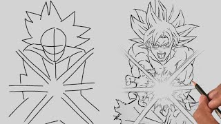 How to draw Goku Mastered Ultra Instinct - Step by Step || Dragon Ball