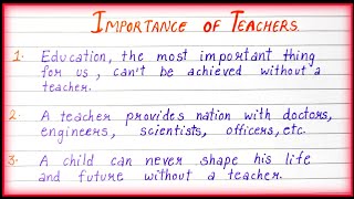 Few Lines on Importance of Teachers| Teacher's Importance|
