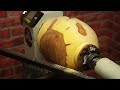 apple log with beautiful grain woodturning