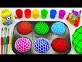 Satisfying Video l How to make Rainbow Toenail Cake WITH Kinetic Sand INTO Painting Cutting ASMR