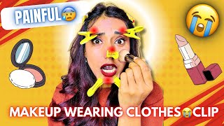 Makeup Wearing Clothe Clip😭 #funny #randomchallenge #makeupchallenge #funnychallenge #missgarg