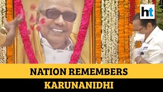 DMK chief Stalin pays tribute to M Karunanidhi on his 97th birth anniversary