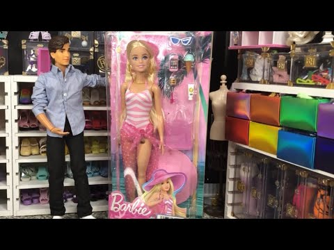 Barbie: Summer 2023 Pink Swimsuit Barbie Doll Unboxing And Review - YouTube