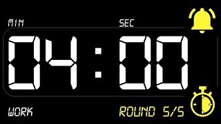 ⏰ INTERVAL [4x3] Timer 4 Minutes WORK / 3 Minutes REST ((BEEP)) 🔔 - Countdown with Alarm