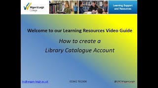 Create a Library Catalogue account