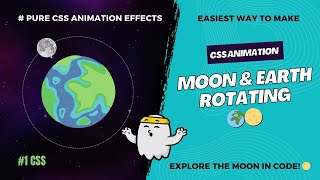 Moon And Earth CSS Animation | CSS Tutorial | Pure CSS Animation #css #coding