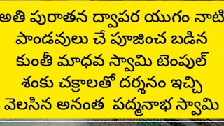 అనంత పద్మనాభ స్వామి శంకు చక్రాలతో వెలిసిన గుడి (పాండవుల దర్శనార్ధం )#viralvideo #ytviral #youtube #