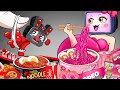 Speakerman Baby vs TV WOMAN Pregnant / Convenience Store Black Pink Food / Mukbang Animation