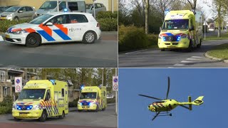 Hulpdiensten met hoge spoed van en naar een MMT-inzet in een woning in Hendrik Ido Ambacht!