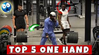 Top 5 One Hand Lifting ! Anatoly gym prank