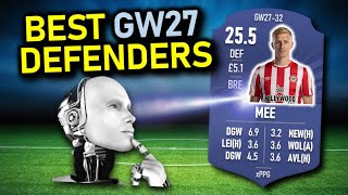 FPL GW27: AI Projected Points - Defenders