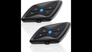 Gearelec Motorcycle Bluetooth Headset 2pcs - 1500M Helmet Bluetooth Headset DSP Noise Cancellation