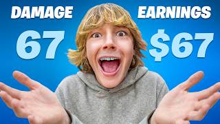 67 Kid Plays 1 DAMAGE = $1 in Fortnite!