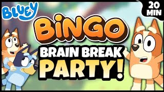 Bluey Brain Break Party | Freeze Dance & Chase | Just Dance | Danny Go Noodle | Bluey Fun