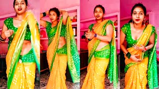 Live saree navel show 😮🔥✅ // Navel dance 😮✅ // #navel #belly #sareevlogs #sareedraping #hotreels