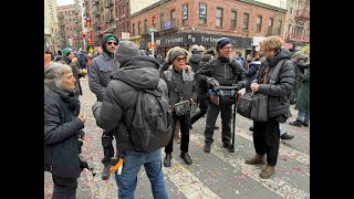 Chinese New Years lion dancing on  Mott Street NYC , Free Mason Club Super Saturday 02/08/25