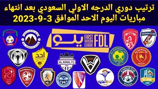 ترتيب دوري الدرجة الأولى السعودي بعد انتهاء مباريات اليوم الأحد الموافق 3-9-2023