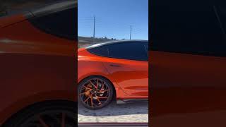 Tesla Orange model 3 #lexaniwheels #orange #teslamodel3 @rpmtesla