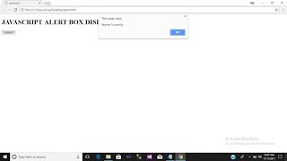 HOW TO SET ALERT BOX ON WEBPAGE USING JAVASCRIPT
