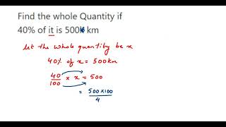 Find the whole Quantity if 40% of it is 5000 km