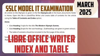 SSLC IT MODEL EXAMINATION 2025 PRACTICAL QUESTIONS | Libre office Writer Index and Table