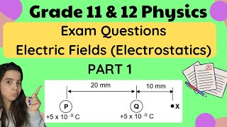 Electrostatics Electric Field Exam Question Grade 11 & 12 Physics (part 1)