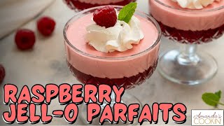 CREAMY Raspberry Jello Parfaits - SUPER SIMPLE!